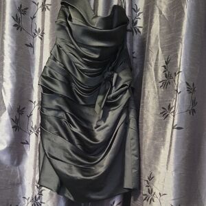 Elegant Black Draped Dress